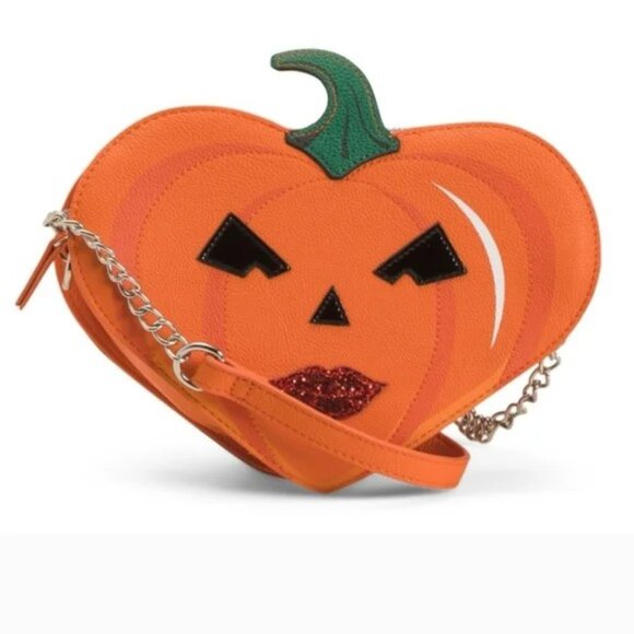 Betsey Johnson XOGINGER Pumpkin Heart Bag NWT - Picture 4 of 12